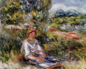 皮埃尔 奥古斯特 雷诺阿 : Young Girl Seated in a Meadow